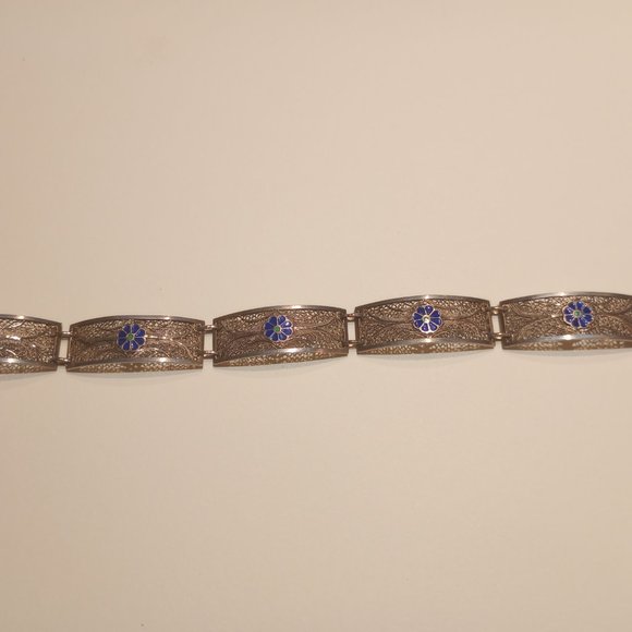Vintage Rare Enamel filigree bracelet - Picture 3 of 8